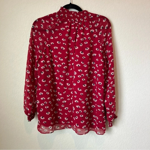 Madewell Mistlight Mock Neck Top in Red Seattle Nouveau red - Picture 3 of 6